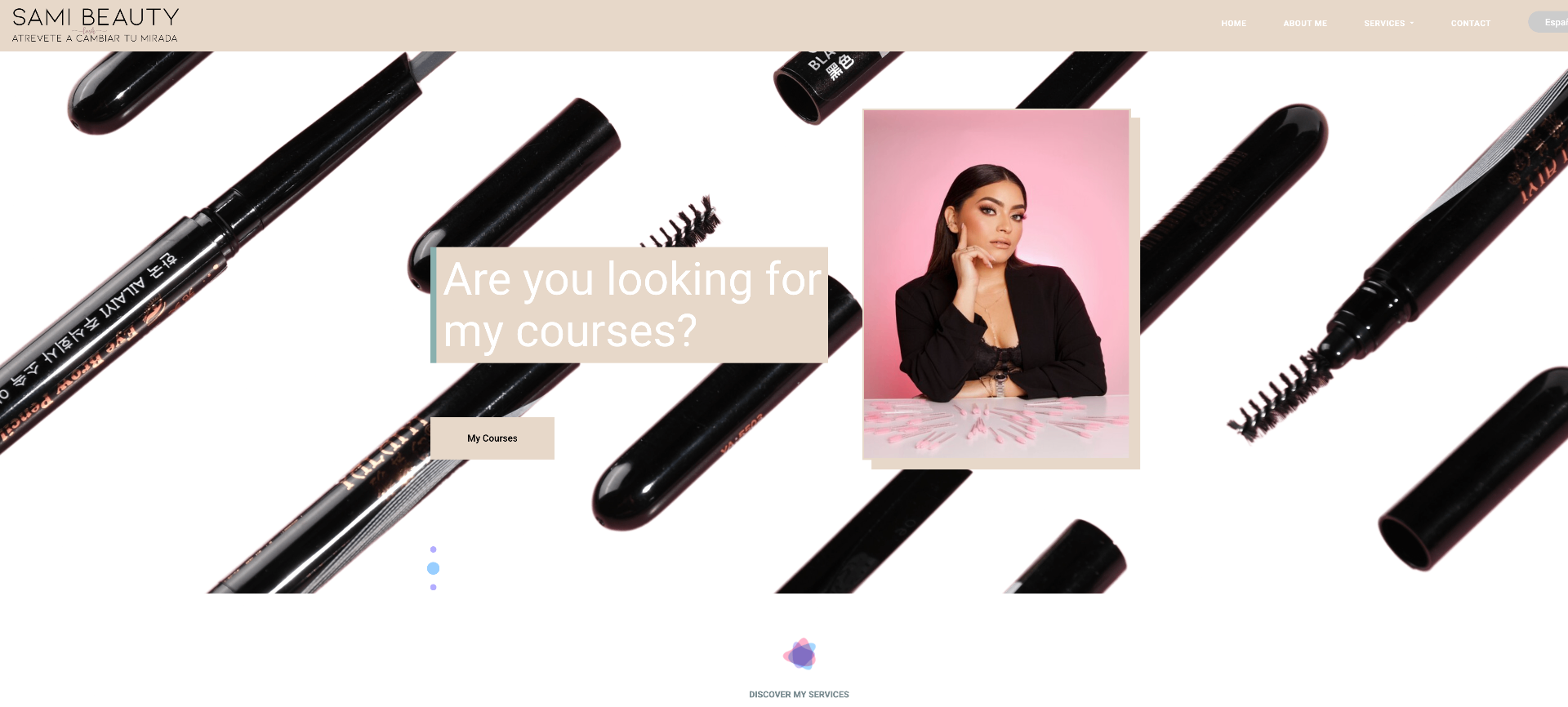 Sami Beauty — beauty studio website hero
